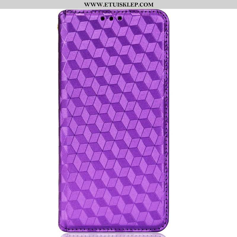 Etui Na Telefon do Samsung Galaxy S22 5G Etui Folio Efekt Diamentowej Skóry